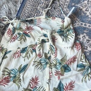 Papermoon Cream Tropical Print Button-Front Cami
